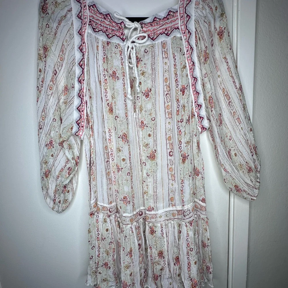 Free People Embroidered Tunic top small dance - Picture 3 of 12